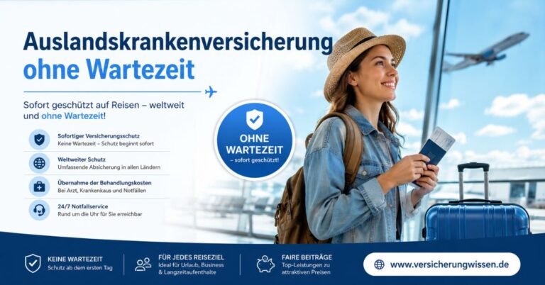 Auslandskrankenversicherung ohne Wartezeit