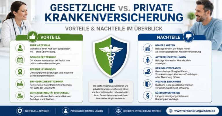 Gesetzliche Private Krankenversicherung Vorteile Nachteile