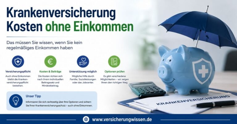 Krankenversicherung Kosten ohne Einkommen