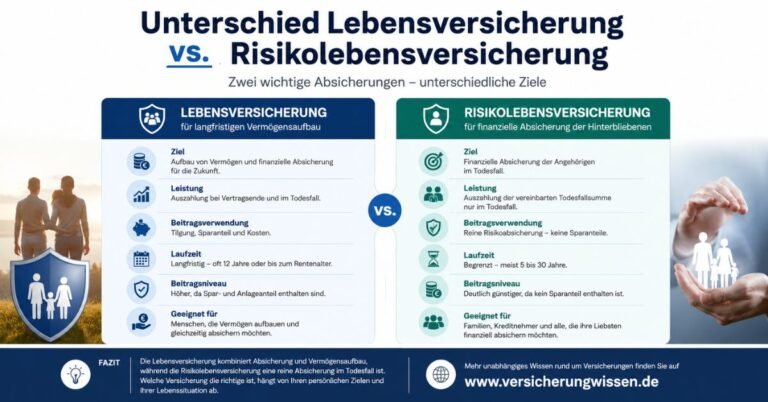 Unterschied Lebensversicherung Risikolebensversicherung