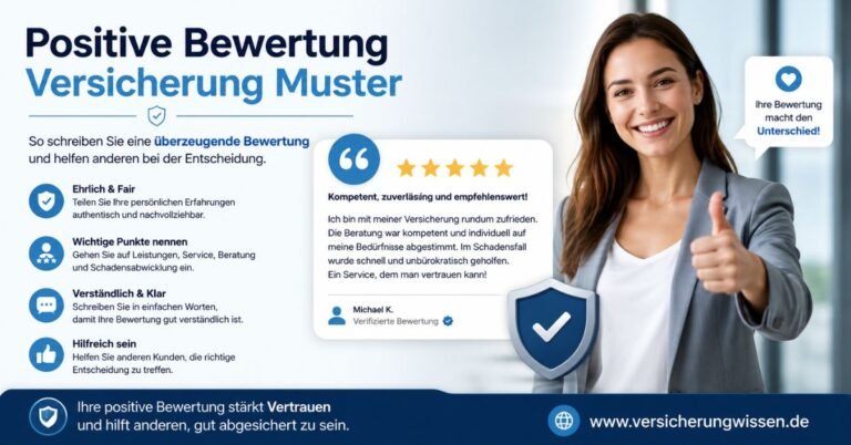 positive bewertung versicherung muster