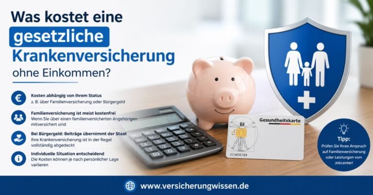 was kostet eine gesetzliche krankenversicherung ohne einkommen?