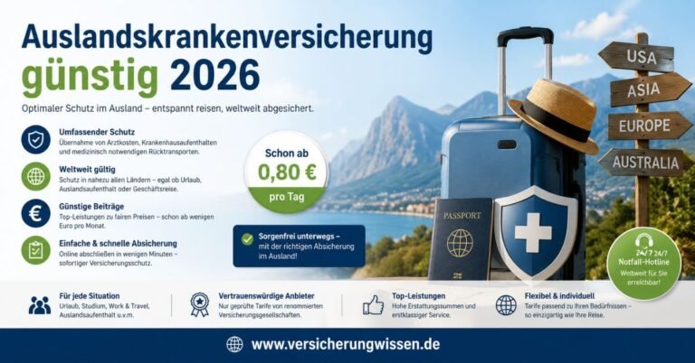 Auslandskrankenversicherung günstig 2026