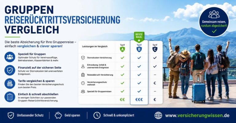 Gruppen Reiserücktrittsversicherung Vergleich